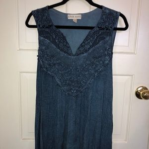 Blue top with lace detailing